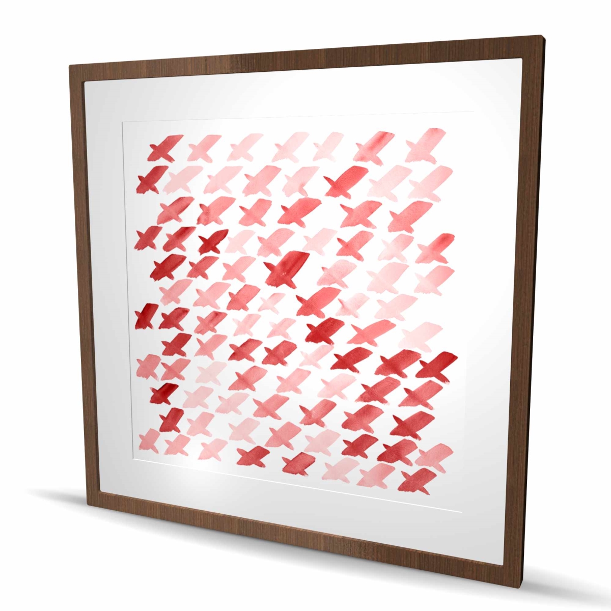 C1FM36368XAHJM 36 x 36 in. X Red Pattern - Framed Matted Print for Bedroom Decor