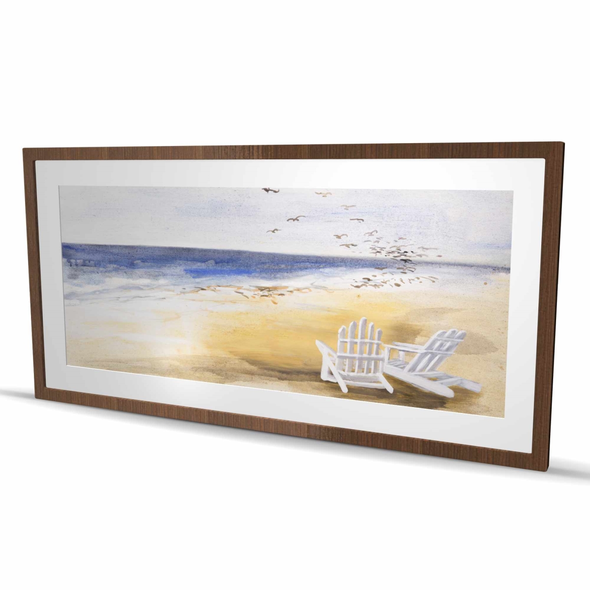 C1FM2448MONP3K 24 x 48 in. Day At the Beach - Framed Matted Print for Home Decor