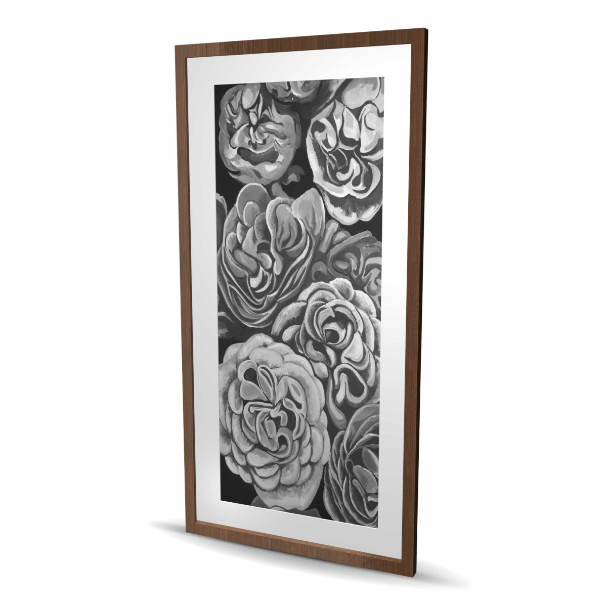 C1FM24486EKRGH 24 x 48 in. Grayscale Dahlias Print - Black & White Floral Home Decor