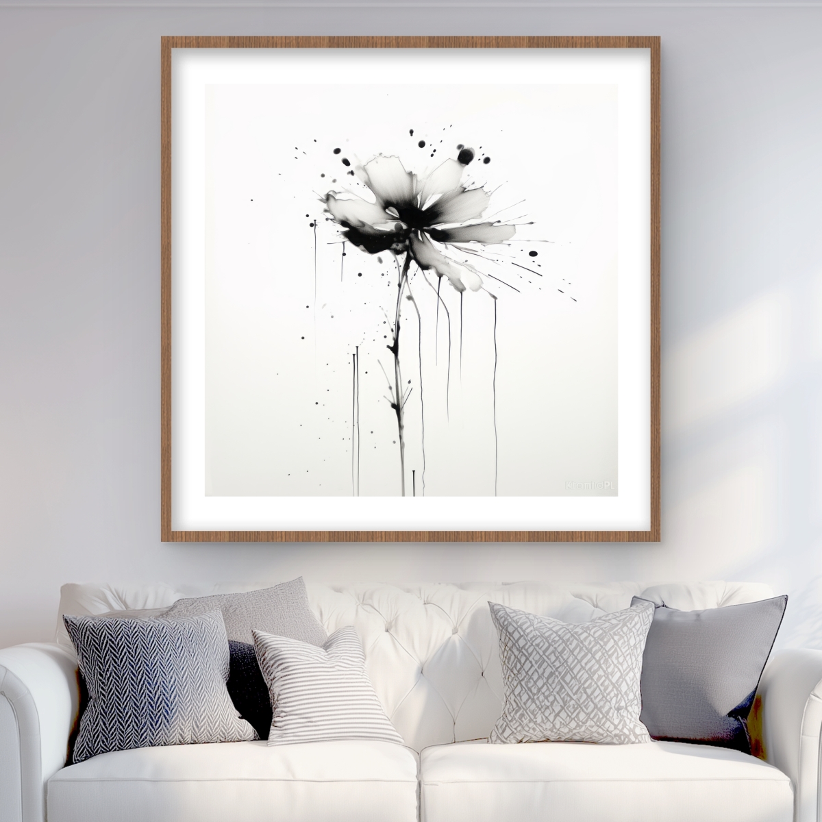 C1FM3636E0GCT6 36 x 36 in. Exploding Flower - Floral Framed Matted Print for Home Decor