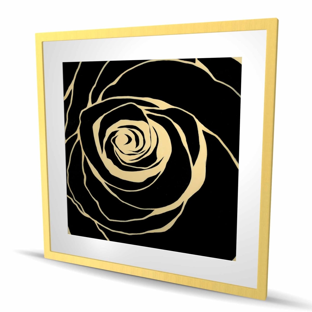C1FM3636E66DIT 36 x 36 in. Black Rose Bedroom Floral Print - Framed Matted Home Decor