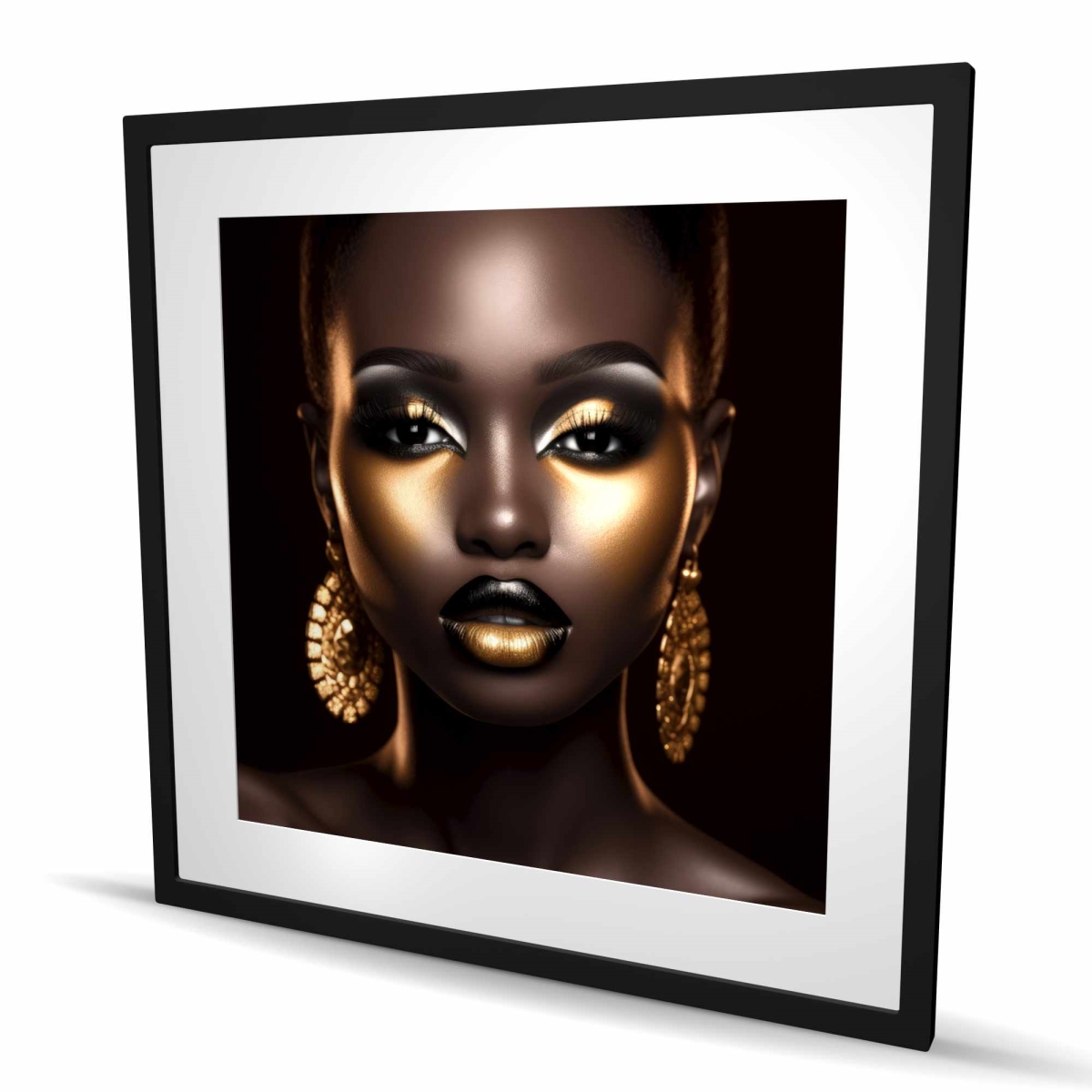 C1FM3636UKN0FR 36 x 36 in. Piercing Gaze - Figurative Hyperrealist Framed Print - Decor