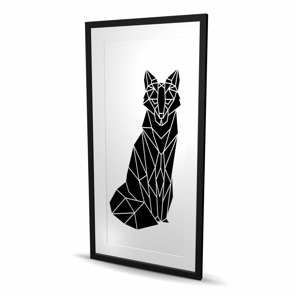 C1FM2448BGR1XH 24 x 48 in. Geometric Fox - White Scandinavian Framed Matted Print Decor
