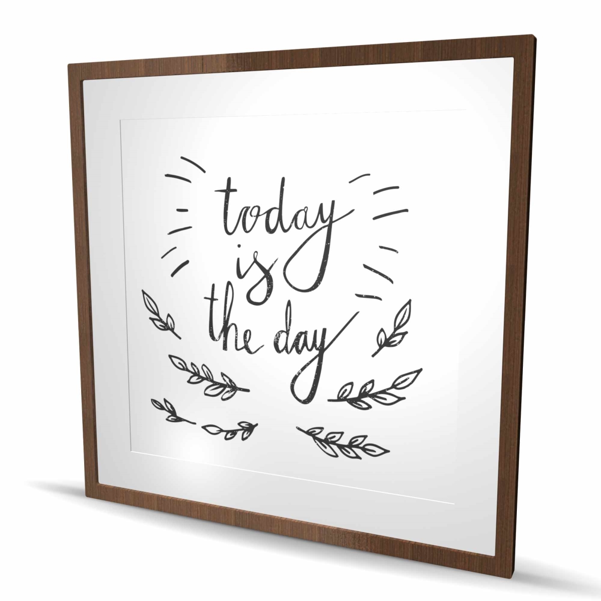 C1FM3636X10FEL 36 x 36 in. Today Is the Day - Gray Object Framed Matted Print Decor