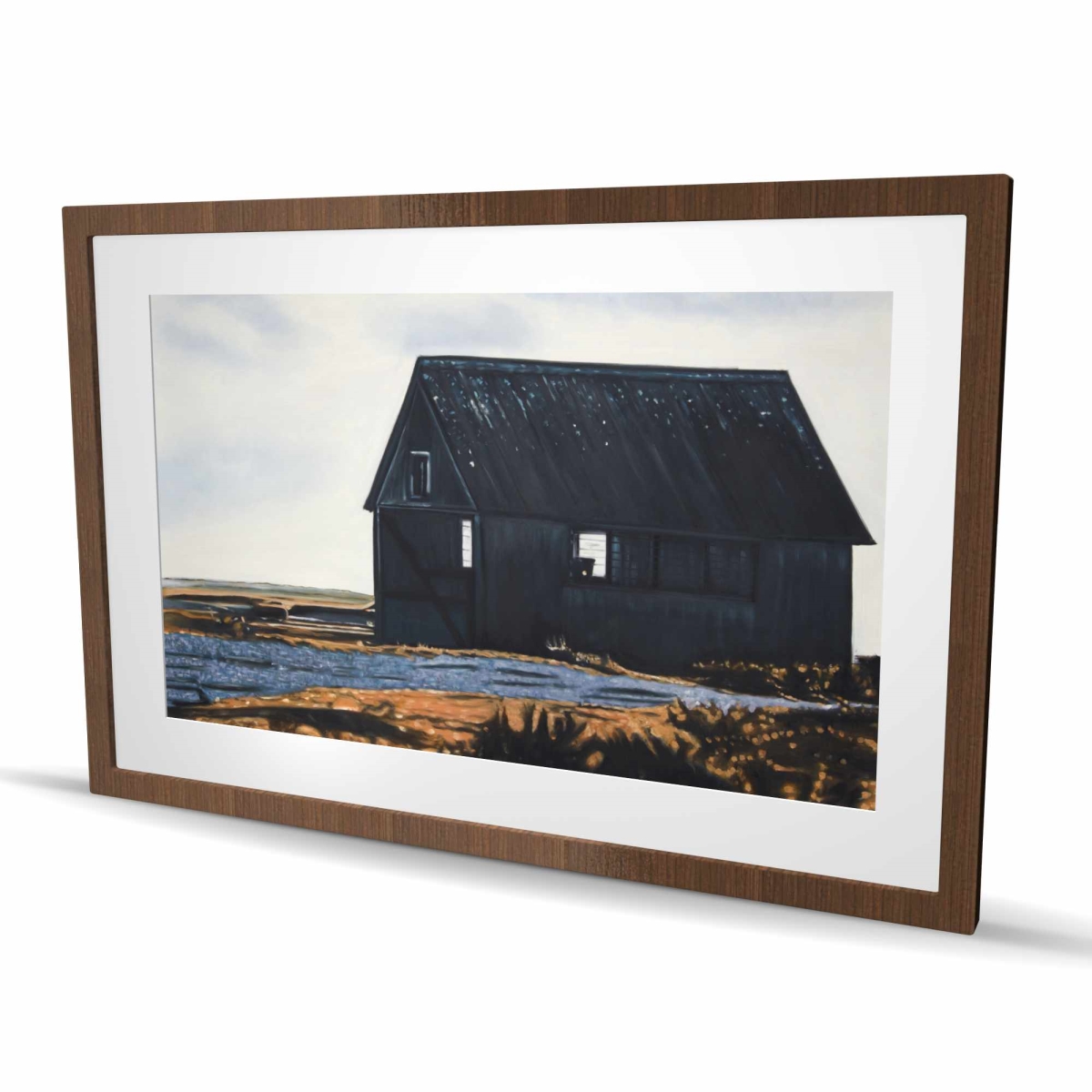 C1FM24364NDIA4 24 x 36 in. Abandoned Barn - Rustic Framed Matted Print for Home Decor