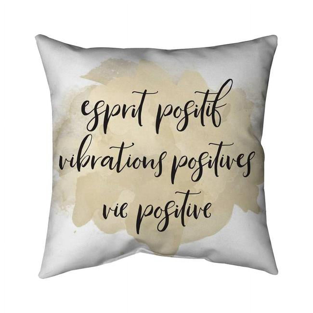 5542-1818-QU10-1 18 x 18 in. Esprit Positif Vibrations Positives-Double Sided Print Outdoor Pillow Cover