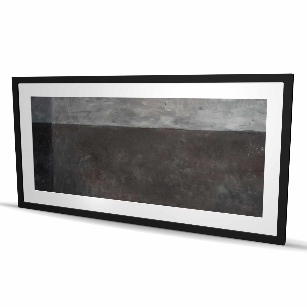 C1FM2448IYA0DH 24 x 48 in. Shades of Gray - Abstract Framed Matted Print for Home Decor
