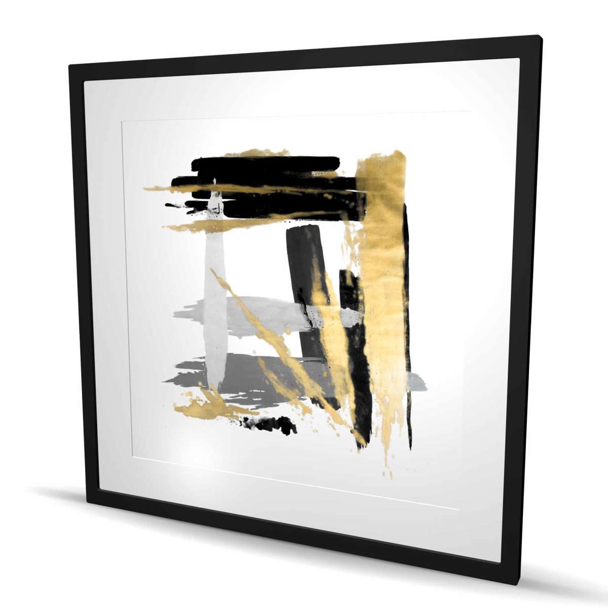 C1FM3636B2PCRZ 36 x 36 in. Brush Strokes - Minimalist Abstract Framed Matted Print