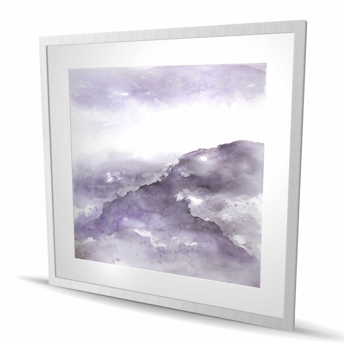 C1FM3636HM2P60 36 x 36 in. Nebula - Abstract Purple Framed Matted Print for Home Decor