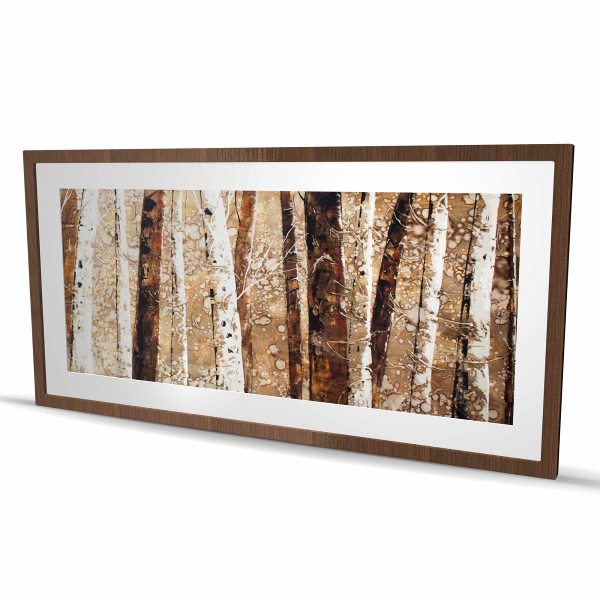 C1FM2448RCHECA 24 x 48 in. Tree Trunks - Beige Trees Framed Matted Print for Home Decor