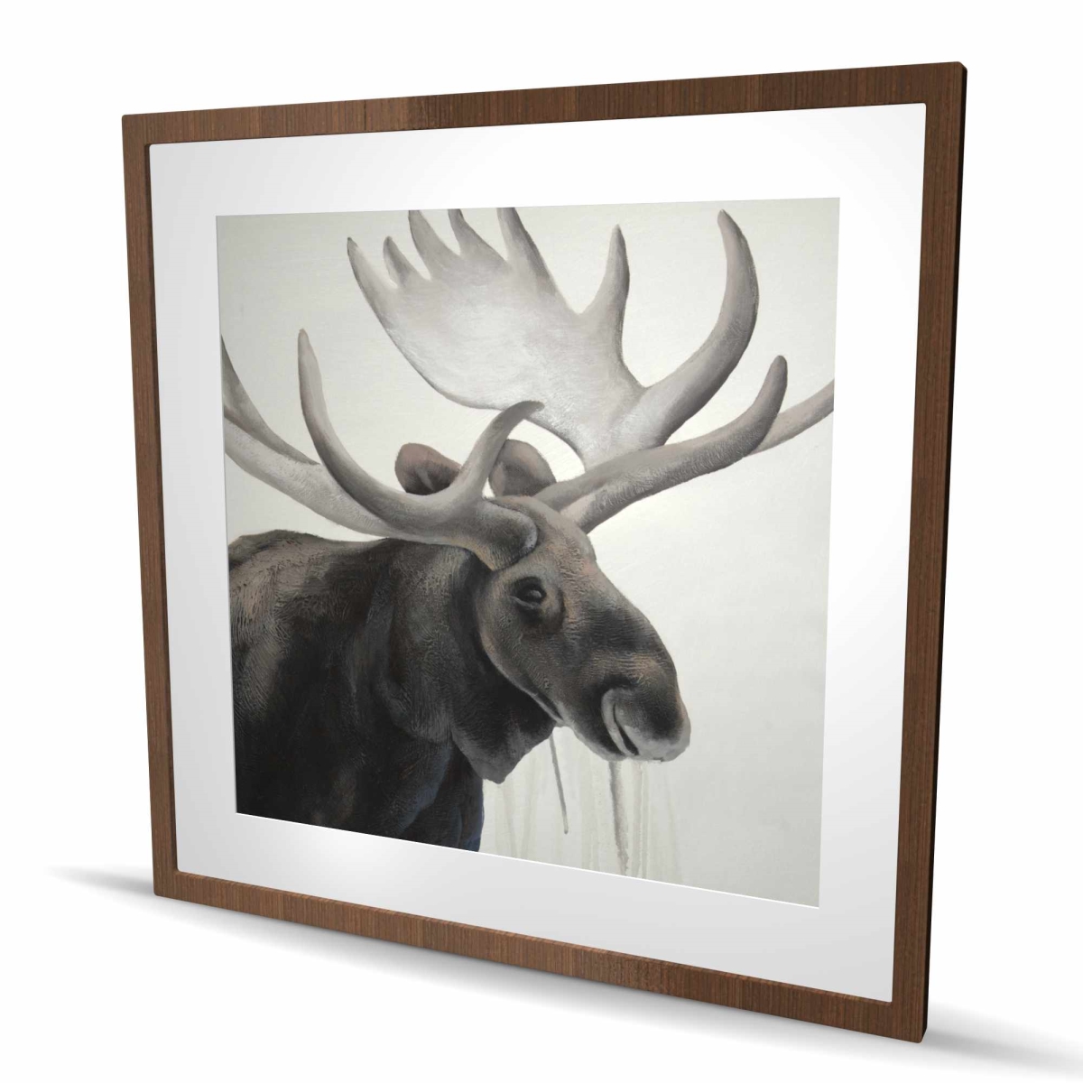 C1FM3636JBRV3B 36 x 36 in. Rustic Moose - Scandinavian Office Framed Matted Print Decor