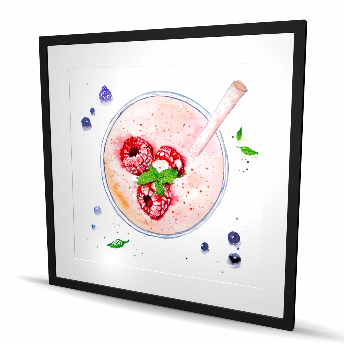 C1FM3636JK1EDG 36 x 36 in. Strawberry & Raspberry Smoothie Print - Framed Home Decor