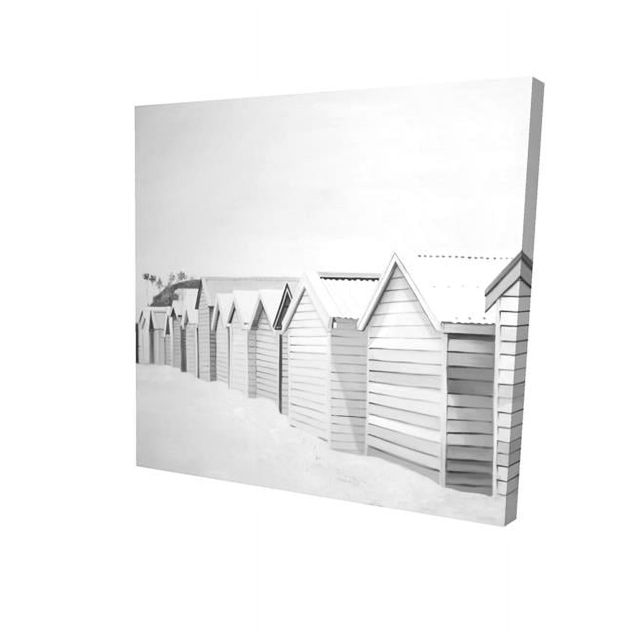 16 x 16 in. Beach Cabins-Print on Canvas