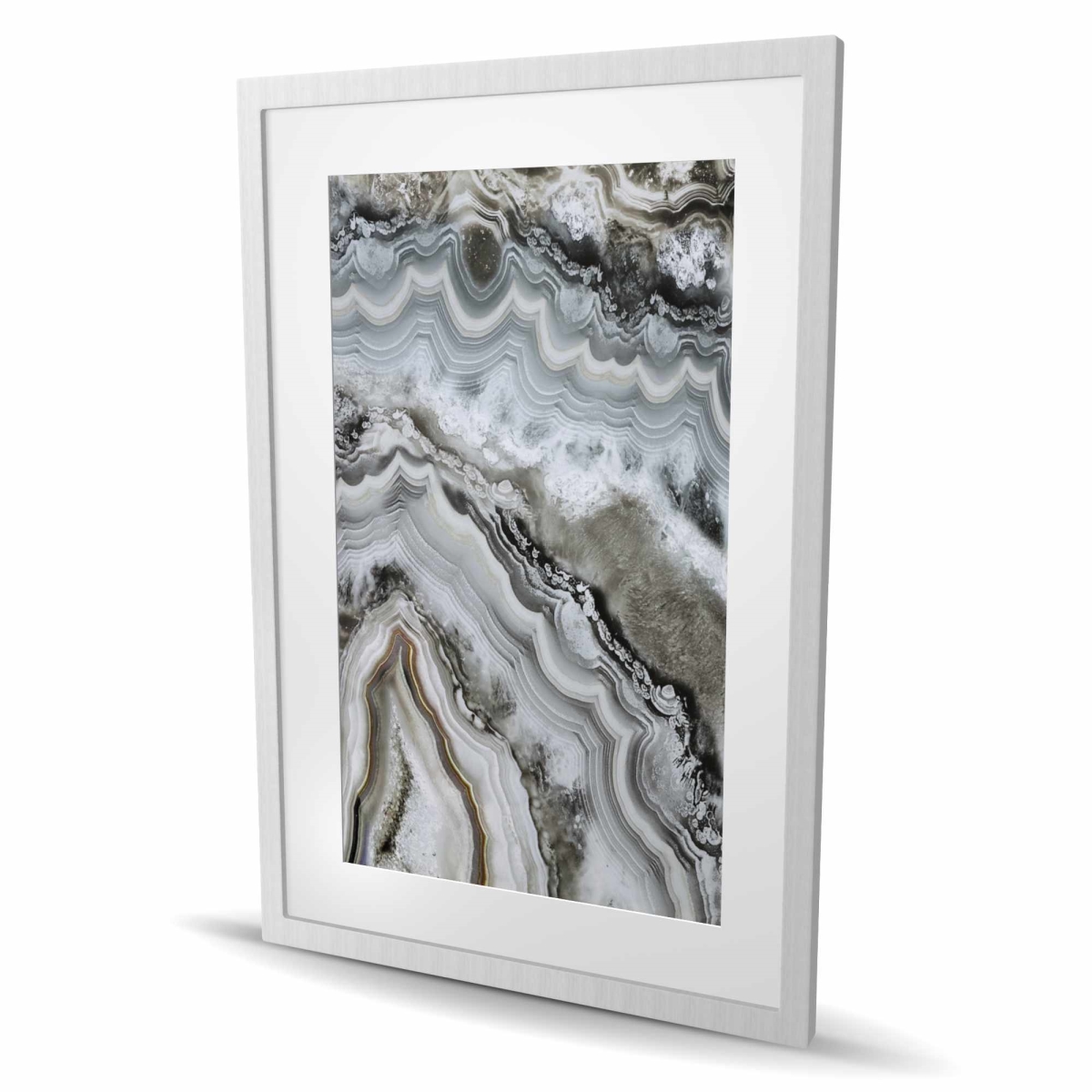 C1FM24369QEHW5 24 x 36 in. Abstract Geode - Framed Matted Print for Home Decor
