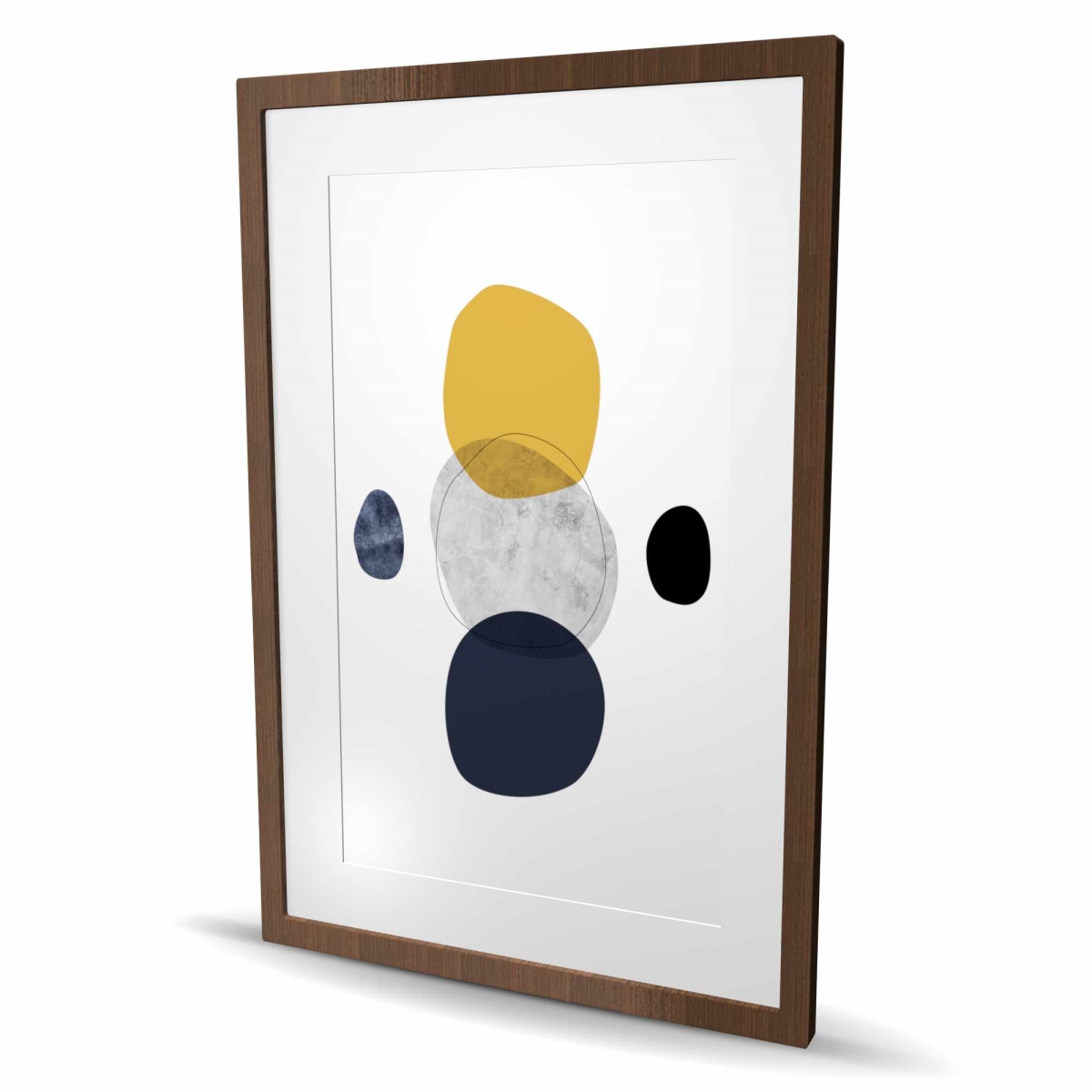 C1FM2436AA4WE8 24 x 36 in. Spheres - Modern Blue Framed Matted Print for Home Decor