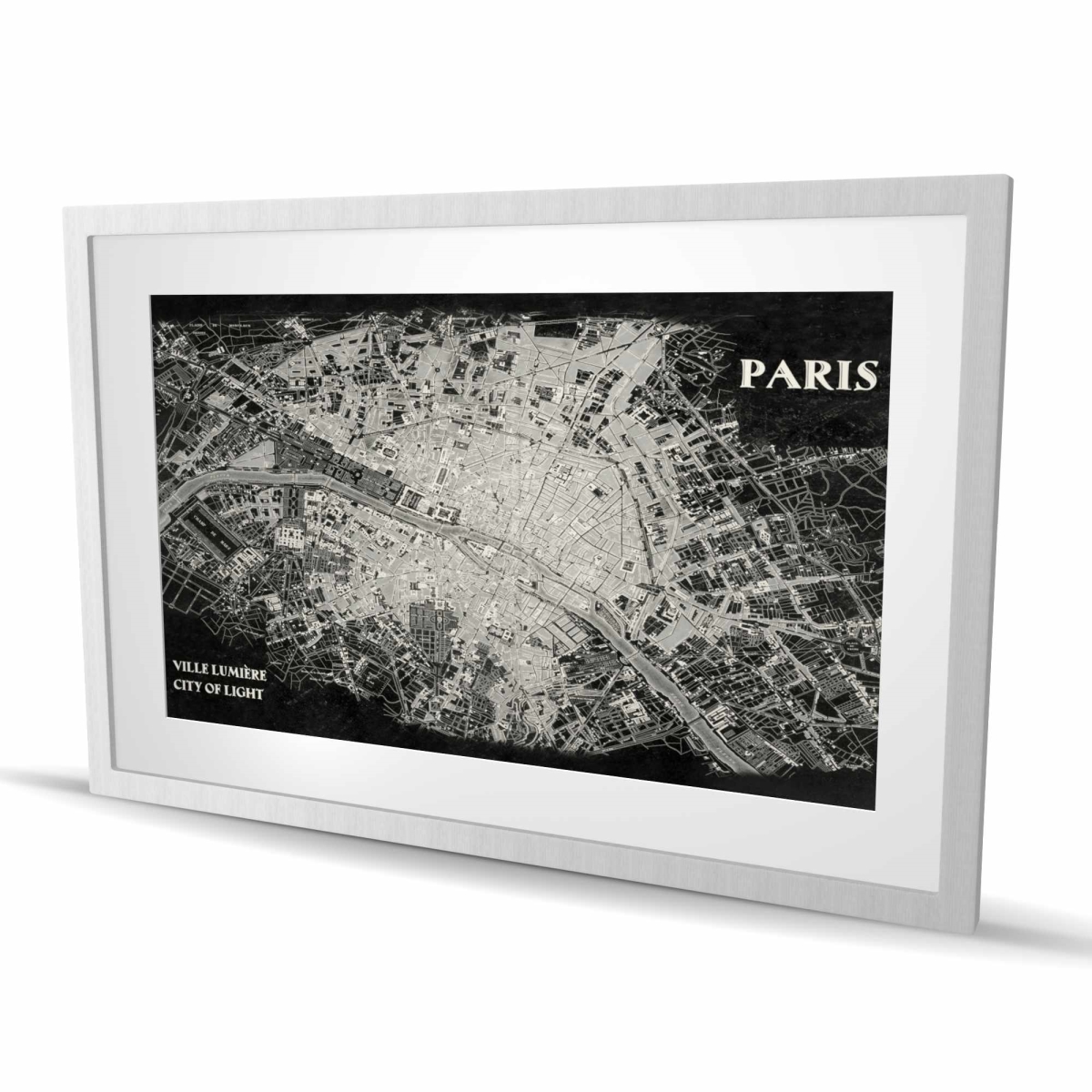 C1FM2436CXFB1I 24 x 36 in. Airplane Satellite View - Blueprints Man Cave Framed Print
