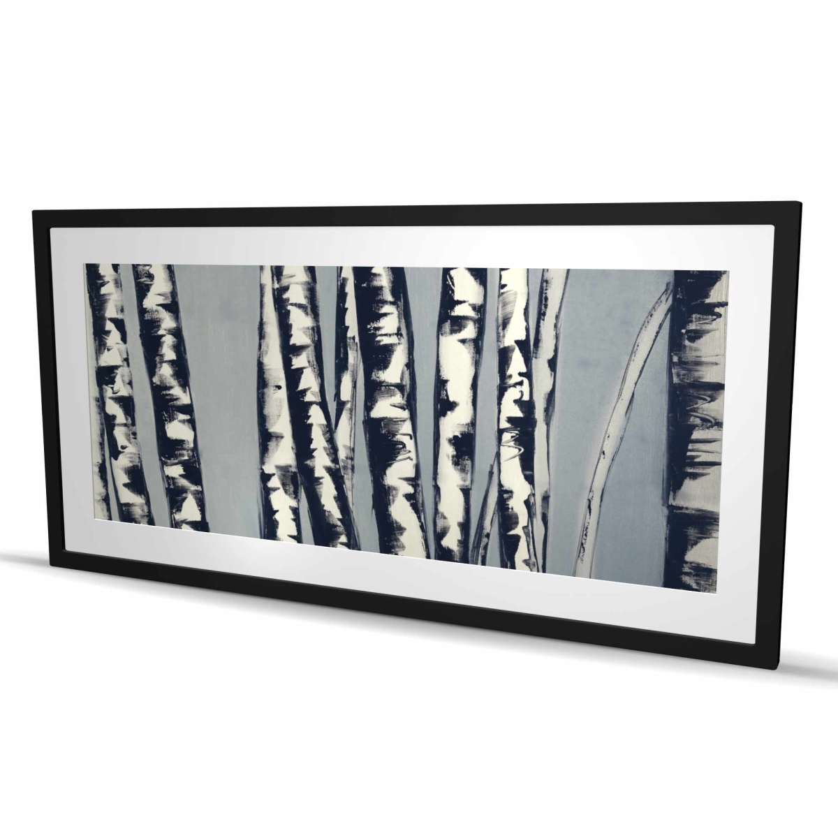 C1FM2448O3428B 24 x 48 in. Abstract Birch Forest - Rustic Landscapes Framed Print