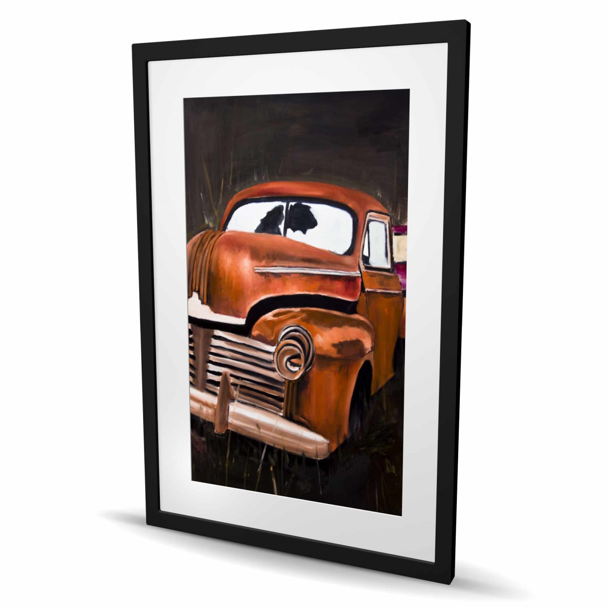 C1FM2436DUVJ0B 24 x 36 in. Old Car Crash - Brown Still Life Framed Print for Home Decor