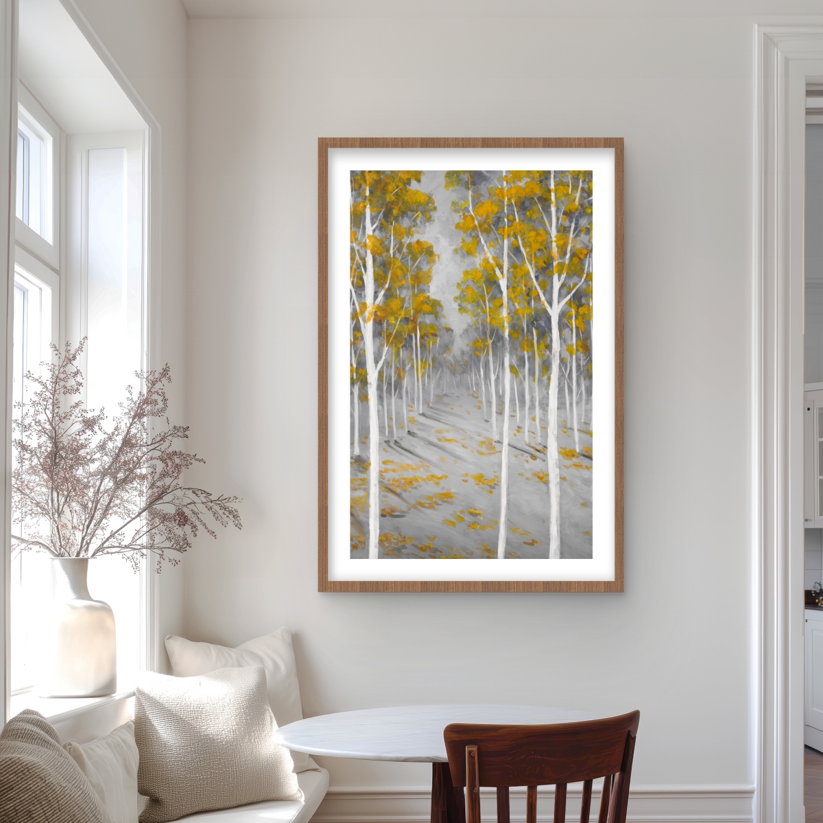 C1FM2436R7FHPI 24 x 36 in. Birch Forest - Framed Matted Print for Home Decor
