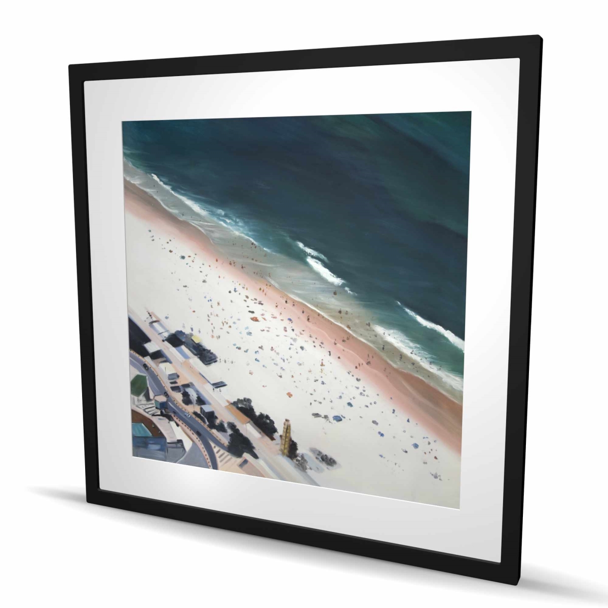 C1FM36363MP21D 36 x 36 in. Hot Day At the Beach - Beach Kitchen Framed Matted Print