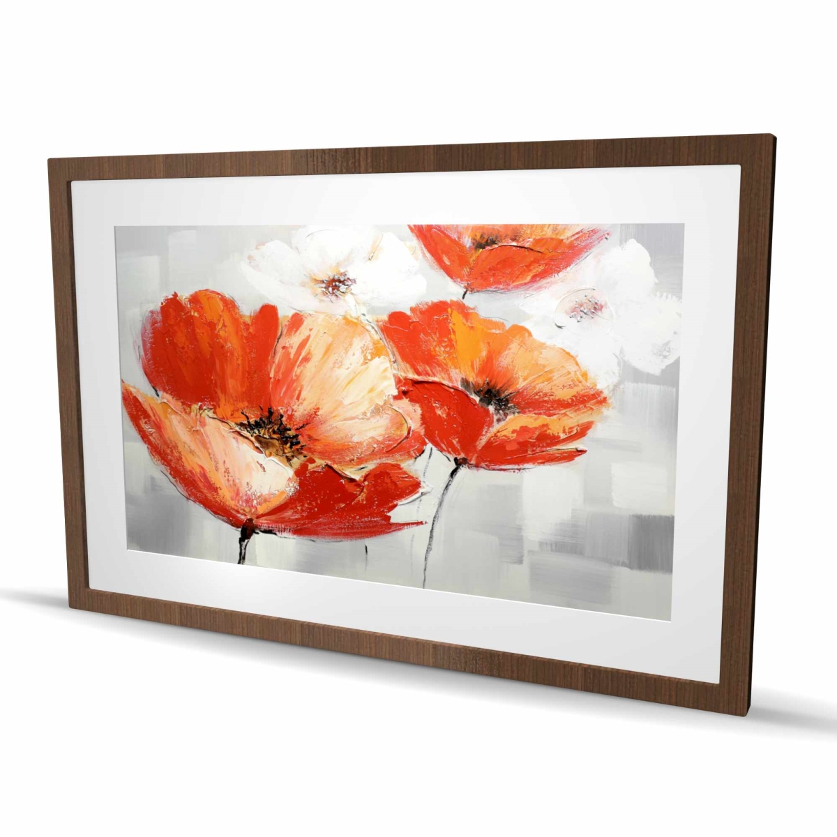 C1FM2436QNI4KN 24 x 36 in. Red Wild Flowers in the Wind - Framed Matted Print for Decor