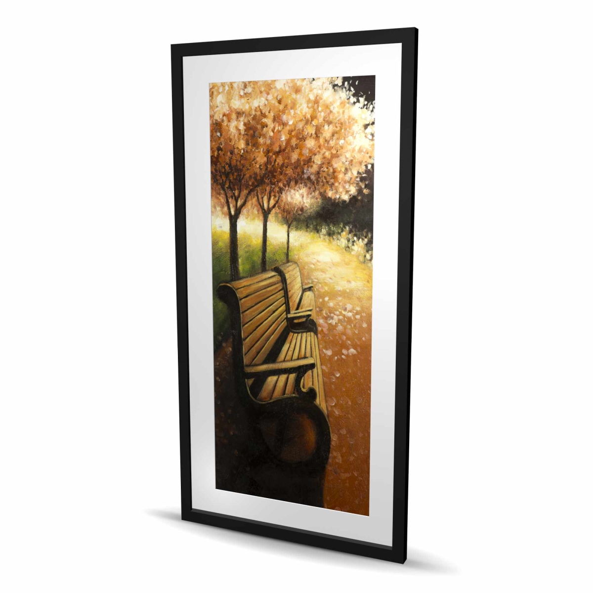 C1FM24482GL6KR 24 x 48 in. Park Bench on A Fall Day - Livingroom Trees Framed Print