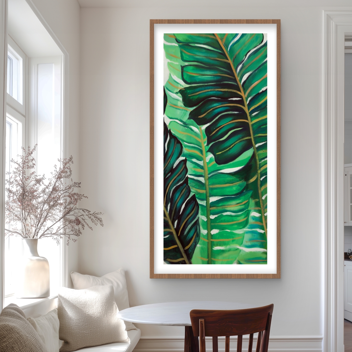C1FM2448EF2ZYE 24 x 48 in. Leaves Exotic Framed Matted Print - Unique Home Decor
