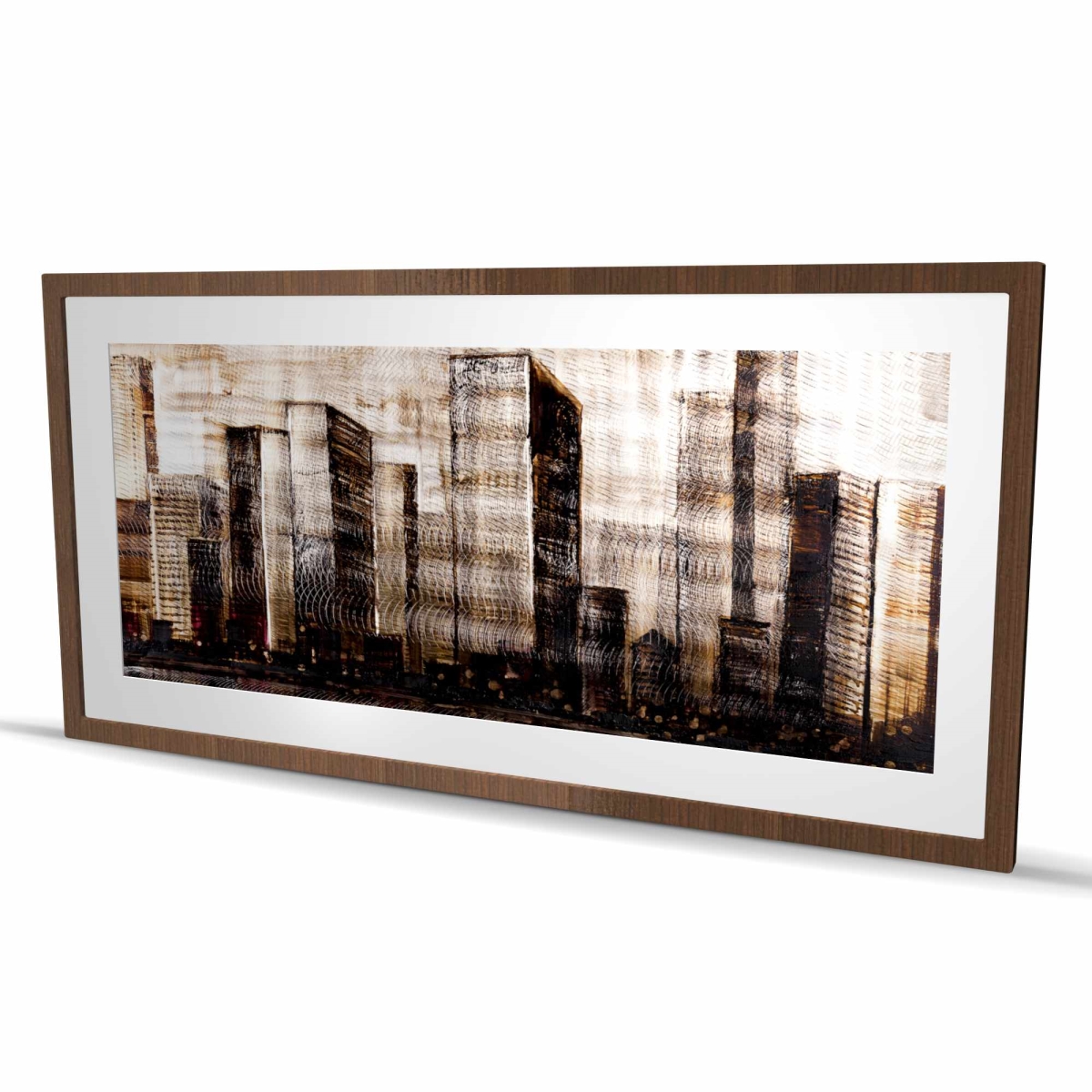 C1FM24486RJ5ZG 24 x 48 in. Sketch of the City - Framed Matted Print for Home Decor