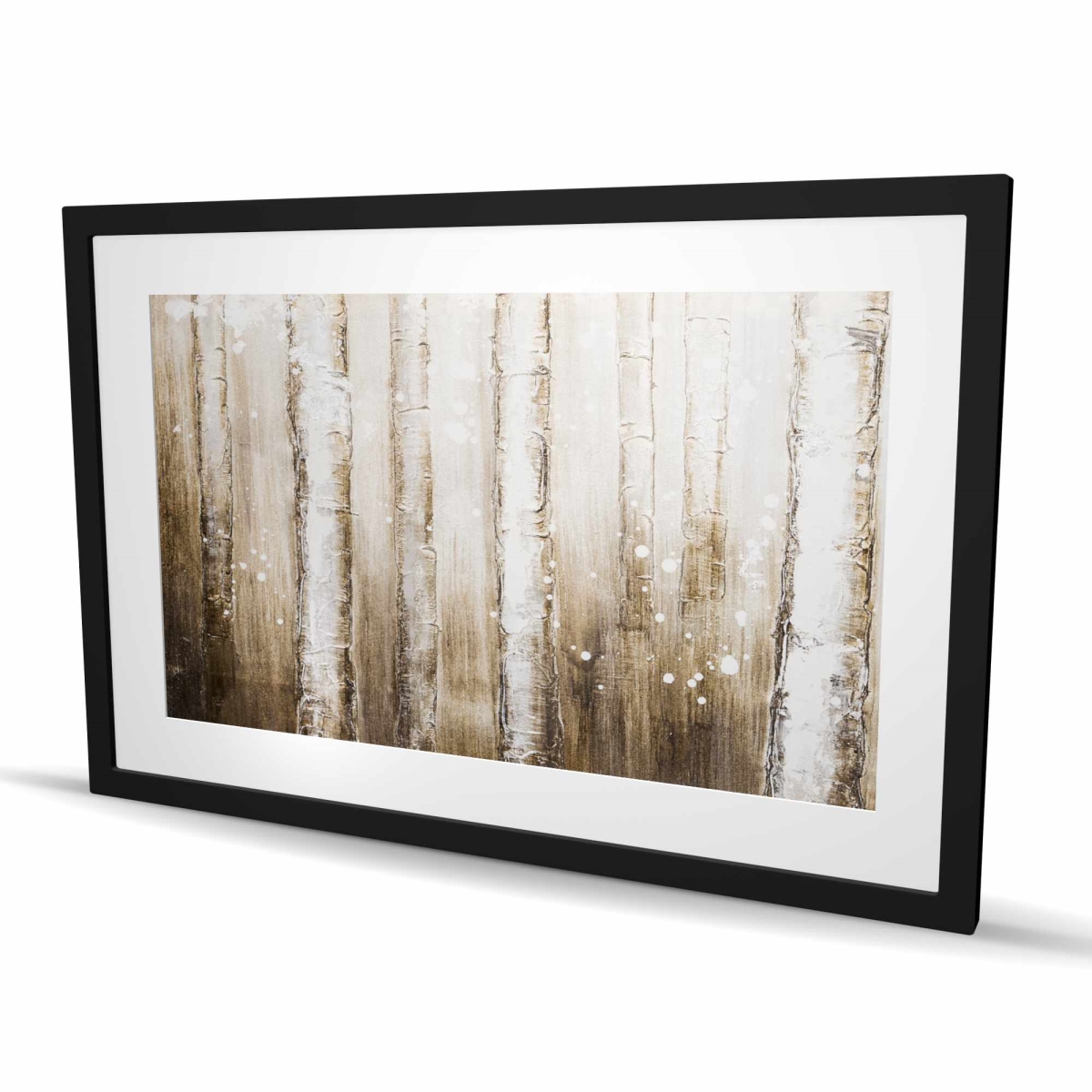 C1FM2436NW9537 24 x 36 in. Texturized Abstract Forest - Modern Beige Framed Print Decor