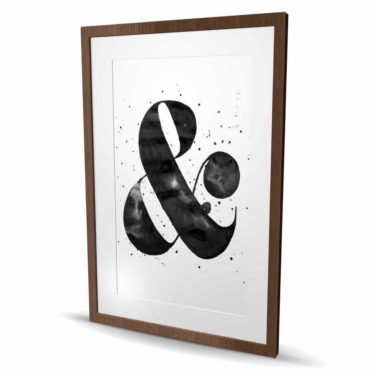 C1FM2436ODASJS 24 x 36 in. Ampersand - Black & White Framed Matted Print for Home Decor