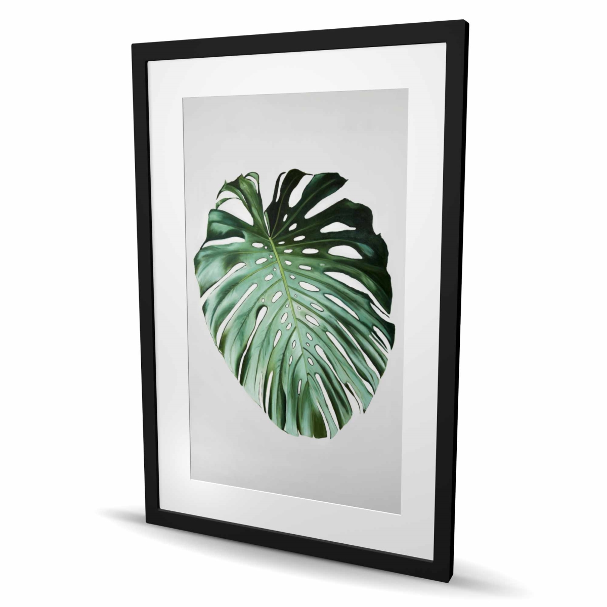 C1FM2436OR44V0 24 x 36 in. Monstera Leaf - Exotic Botanical Framed Print for Home Decor