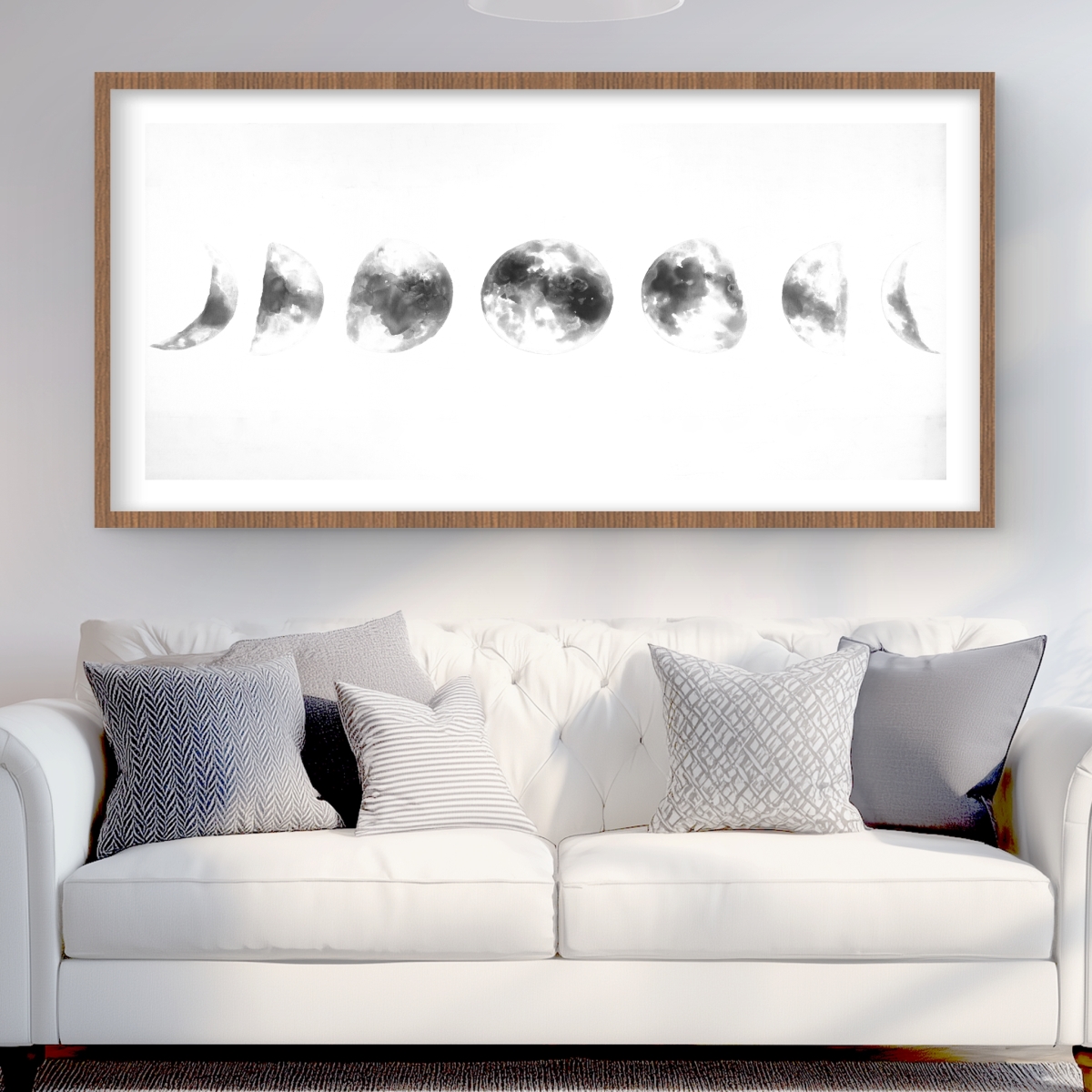 C1FM2448UJNB24 24 x 48 in. Eclipse in Several Phases - Monochrome Framed Print - Decor