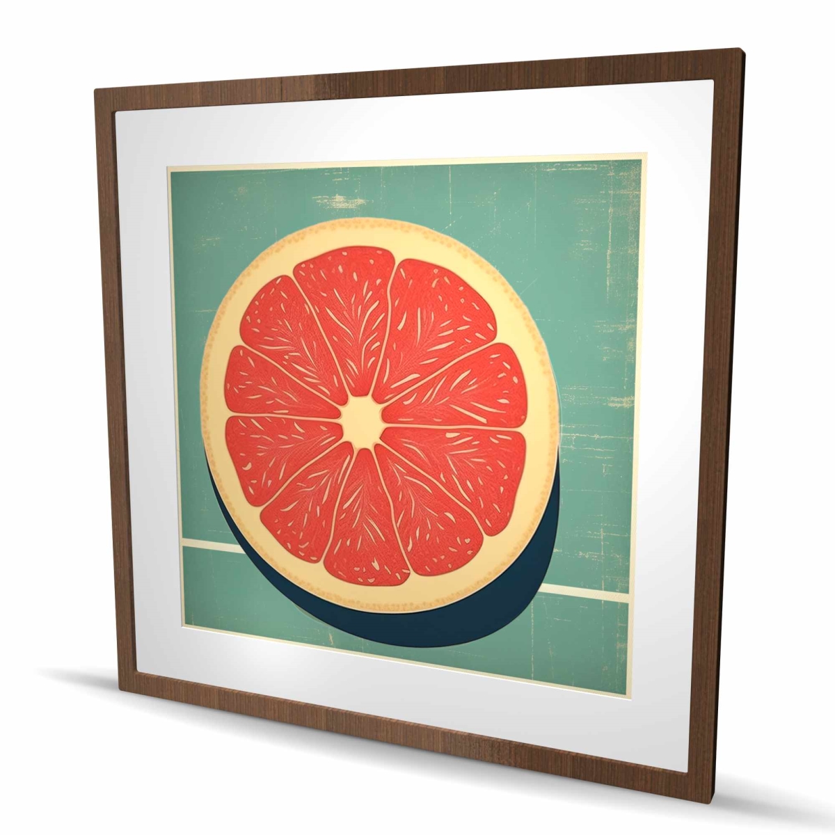 C1FM3636ELP63J 36 x 36 in. Grapefruit Abstract Food Print - Framed Matted Home Decor