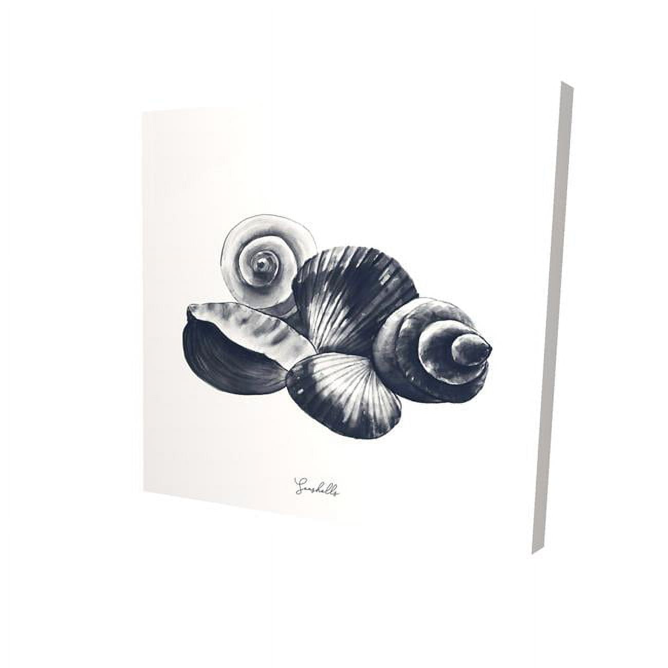16 x 16 in. Blue Seaside Shells-Print on Canvas