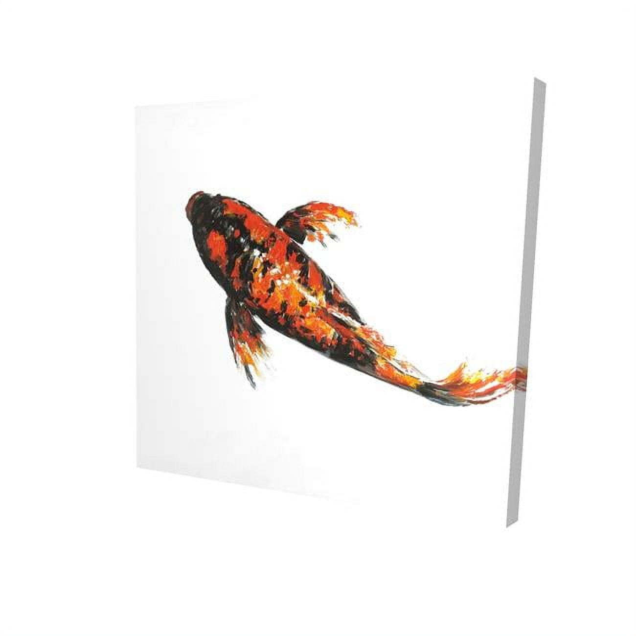 8 x 8 in. Red Butterfly Koi Fish-Print on Canvas