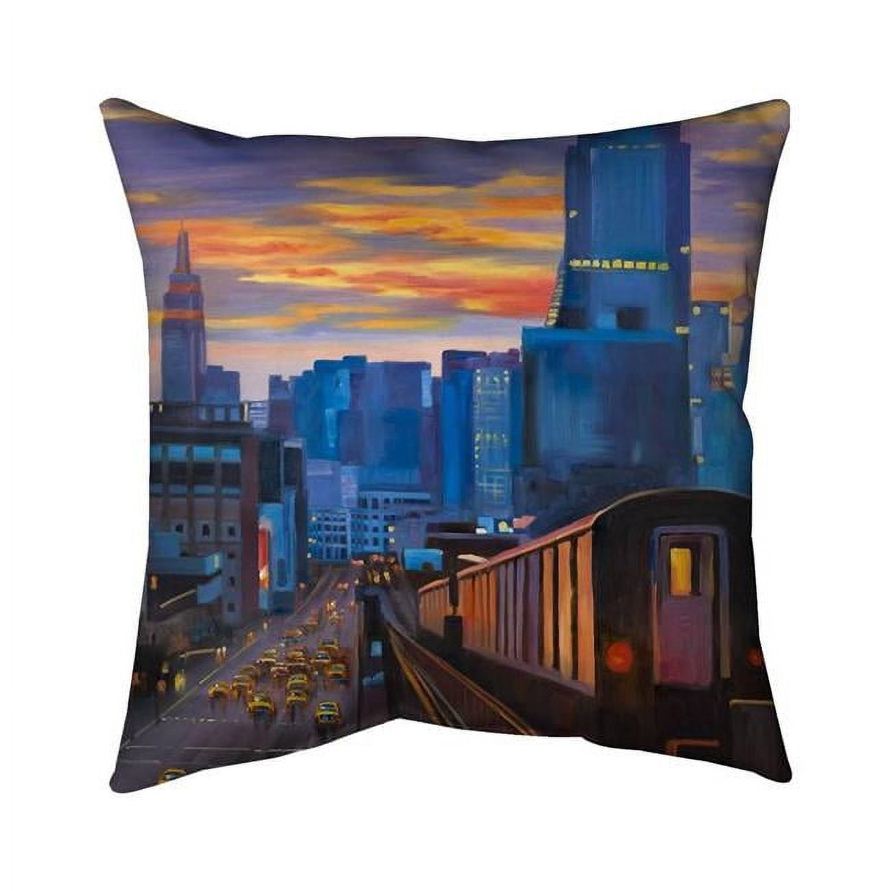 20 x 20 in. Subway In New-York City-Double Sided Print Outdoor Pillow Cover
