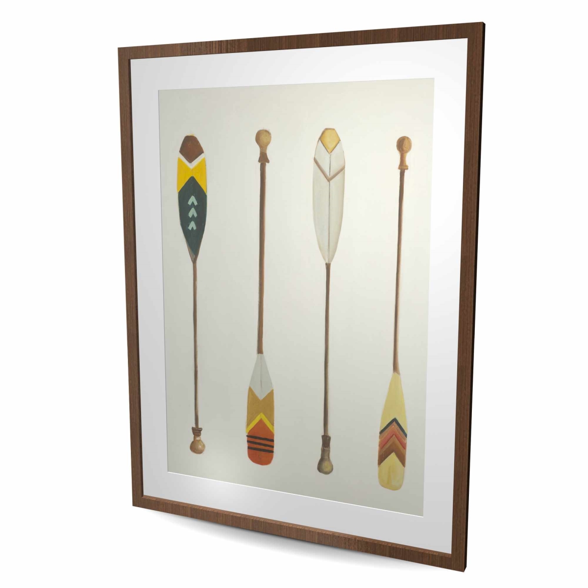 C1FM364807HKWL 36 x 48 in. Canoe Paddles - Beige Man Cave Framed Matted Print Decor