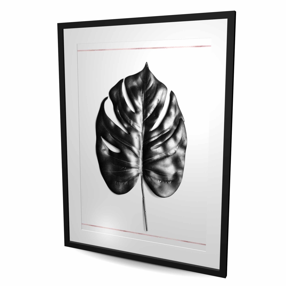 C1FM3648Z19QIK 36 x 48 in. Split Leaf Philodendron Print - Floral Black Framed Decor