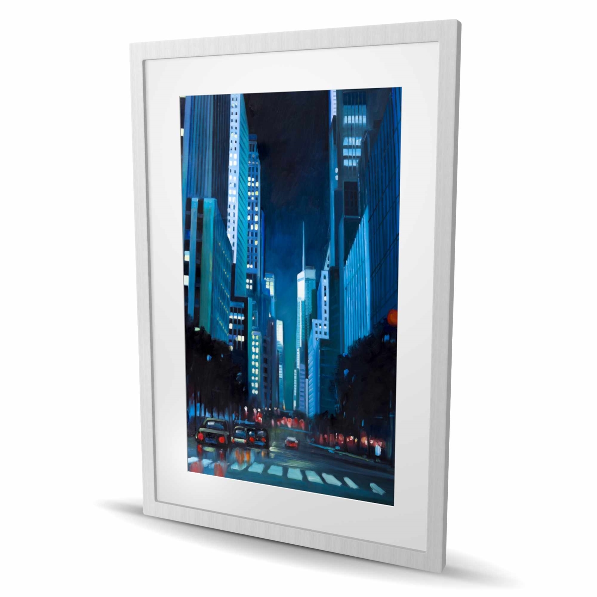C1FM2436MMPYWC 24 x 36 in. Evening in Manhattan Framed Print - NYC Building Decor