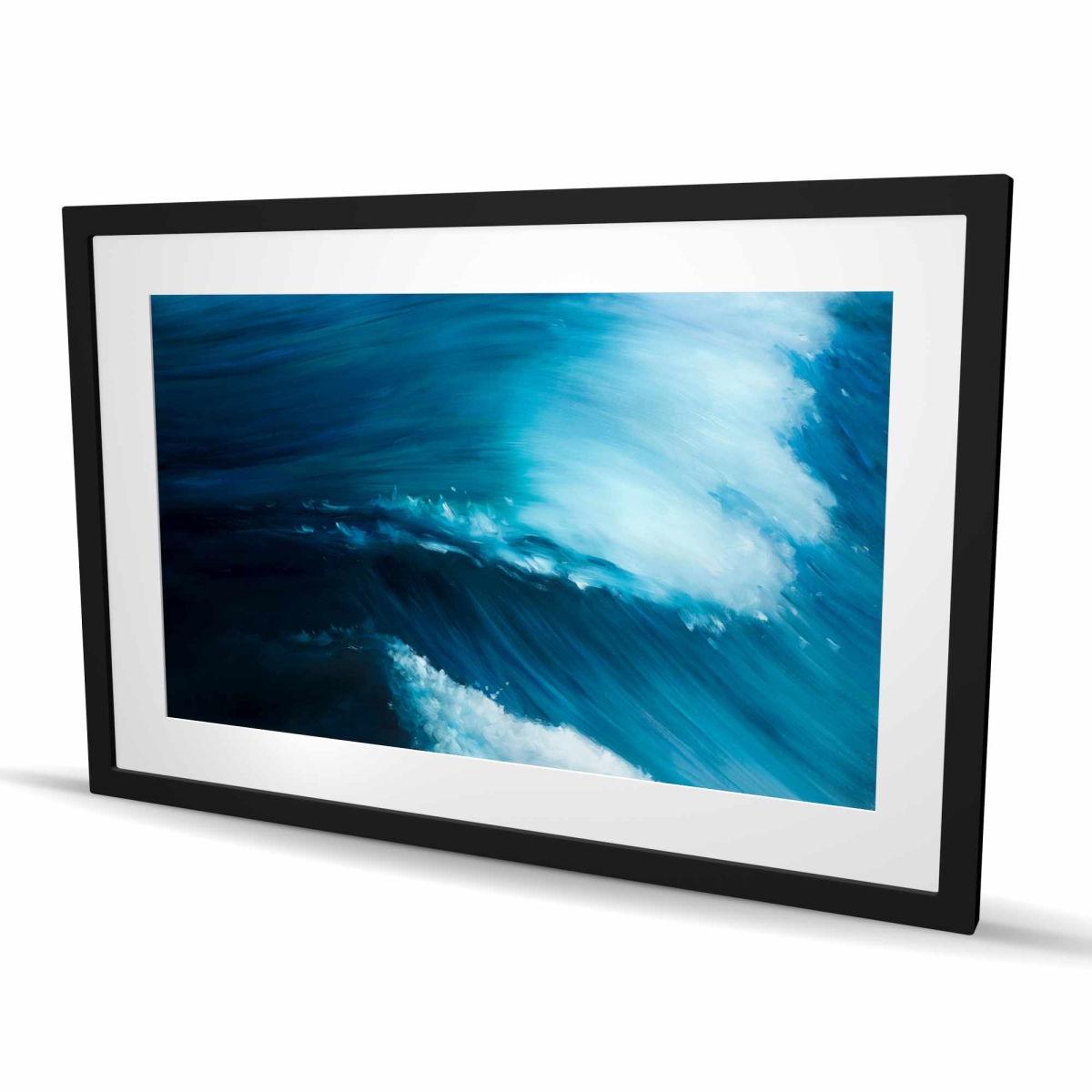 C1FM2436MNV0MZ 24 x 36 in. Unleashed Sea - Marine White Framed Matted Print for Decor