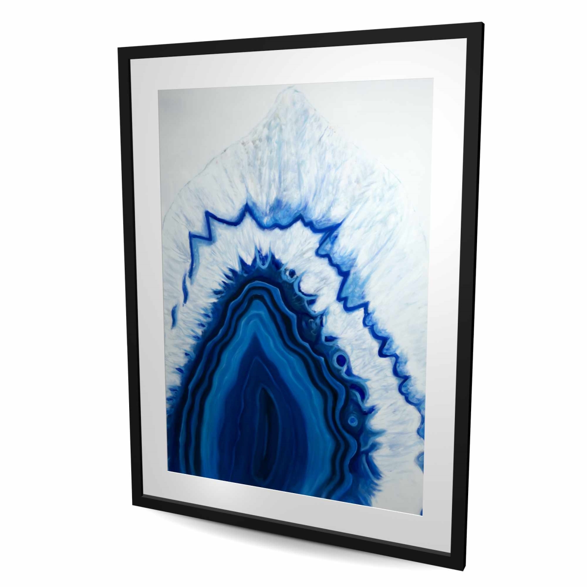 C1FM3648DAZHX9 36 x 48 in. Agate Geode Slice Print - White Framed Matted Home Decor