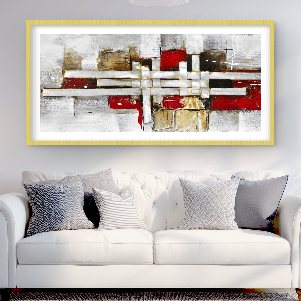 C1FM2448DG8K1G 24 x 48 in. Abstract Intertwining Shapes - Industrial Framed Print Decor
