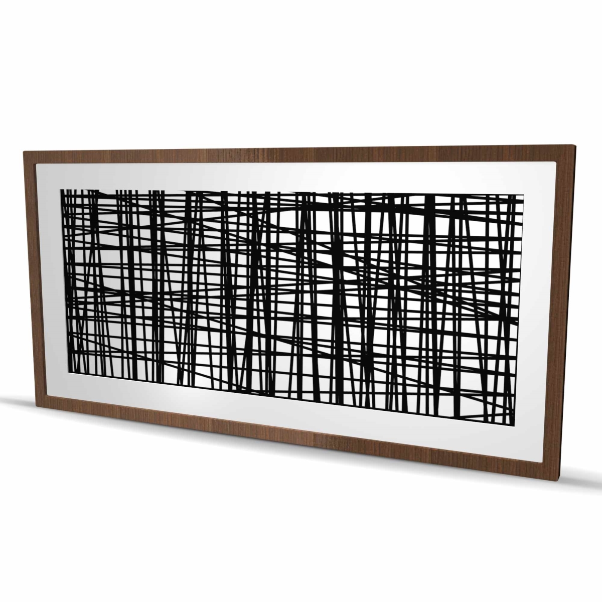 C1FM2448FRYRDK 24 x 48 in. Abstract Small Stripes - Framed Matted Print for Home Decor