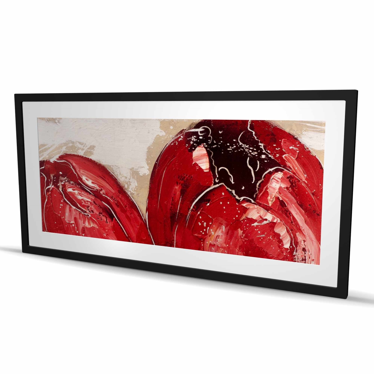 C1FM2448WDA2SM 24 x 48 in. Two Red Tulips - Romantic Framed Matted Print - Home Decor