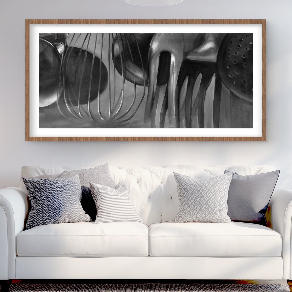 C1FM2448KK6ZYB 24 x 48 in. Kitchen Tools Still Life Print - Framed Matted Home Decor