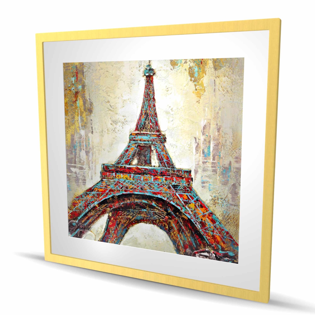 C1FM3636J5I4VC 36 x 36 in. Abstract Eiffel Tower - Contemporary Building Framed Print