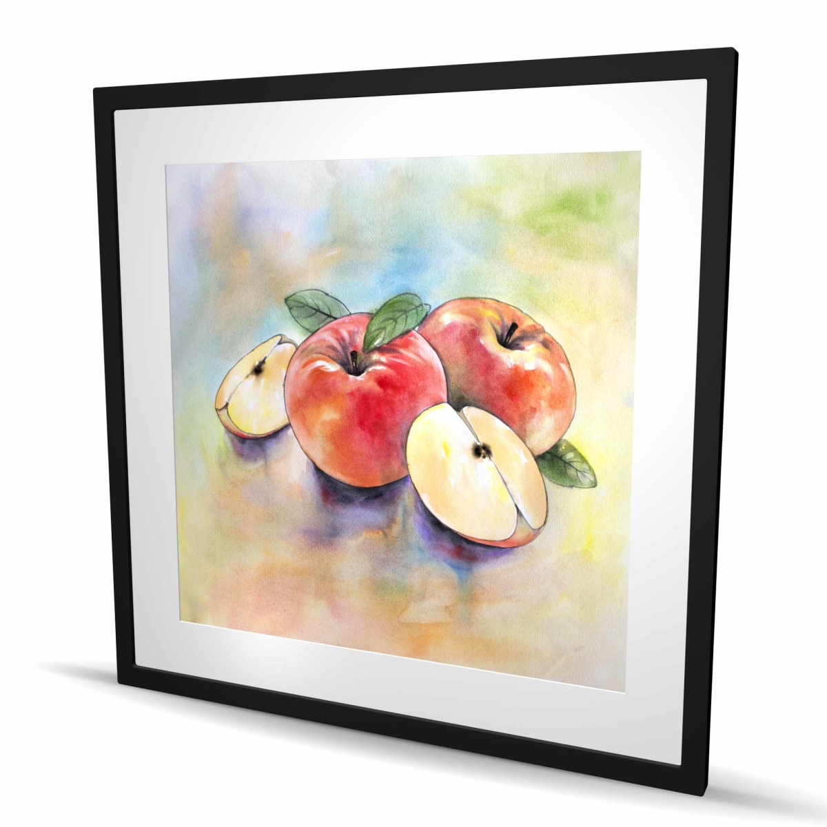 C1FM3636K866JI 36 x 36 in. Apple Harvest - Green Still Life Framed Matted Print Decor