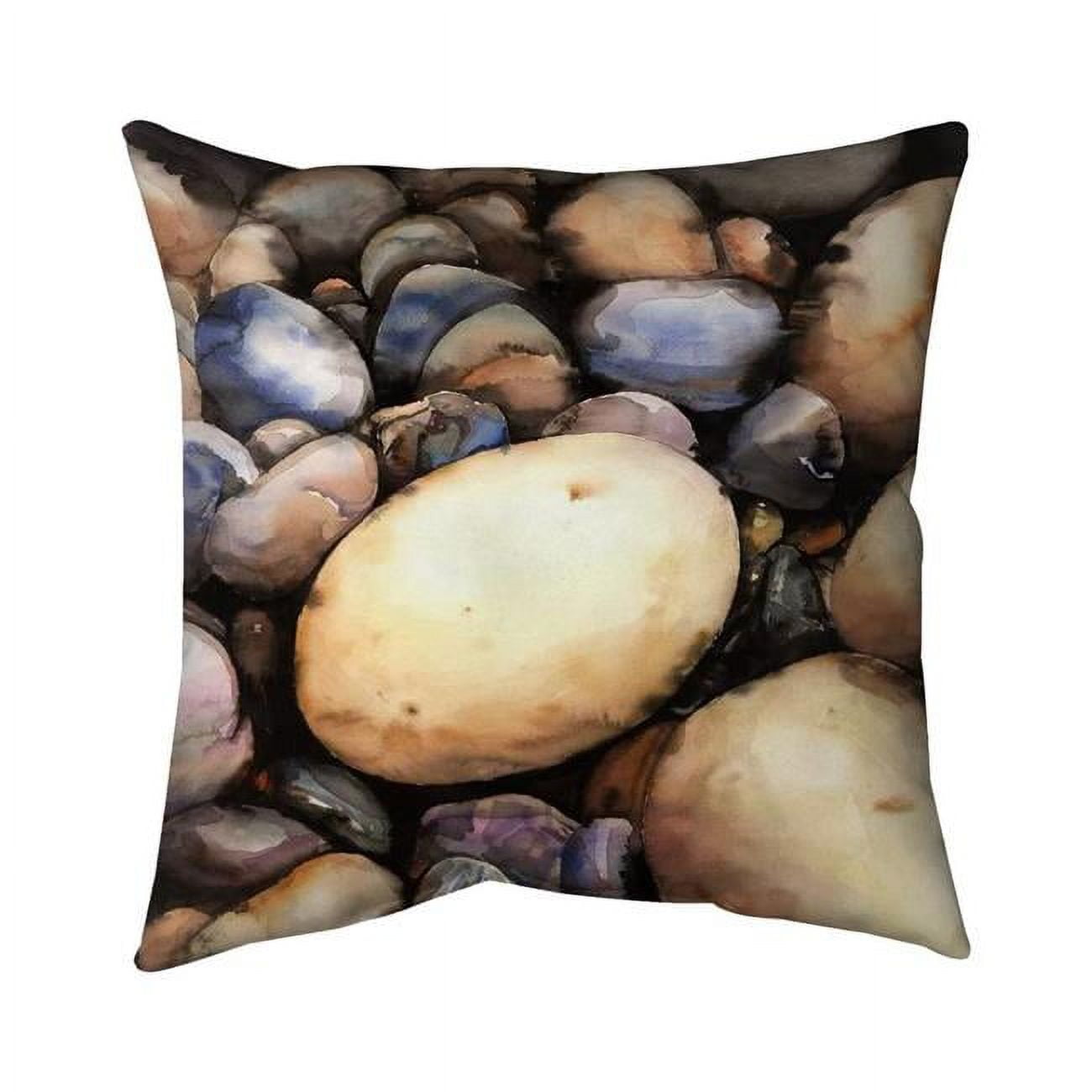 20 x 20 in. Beach Pebbles-Double Sided Print Outdoor Pillow Cover