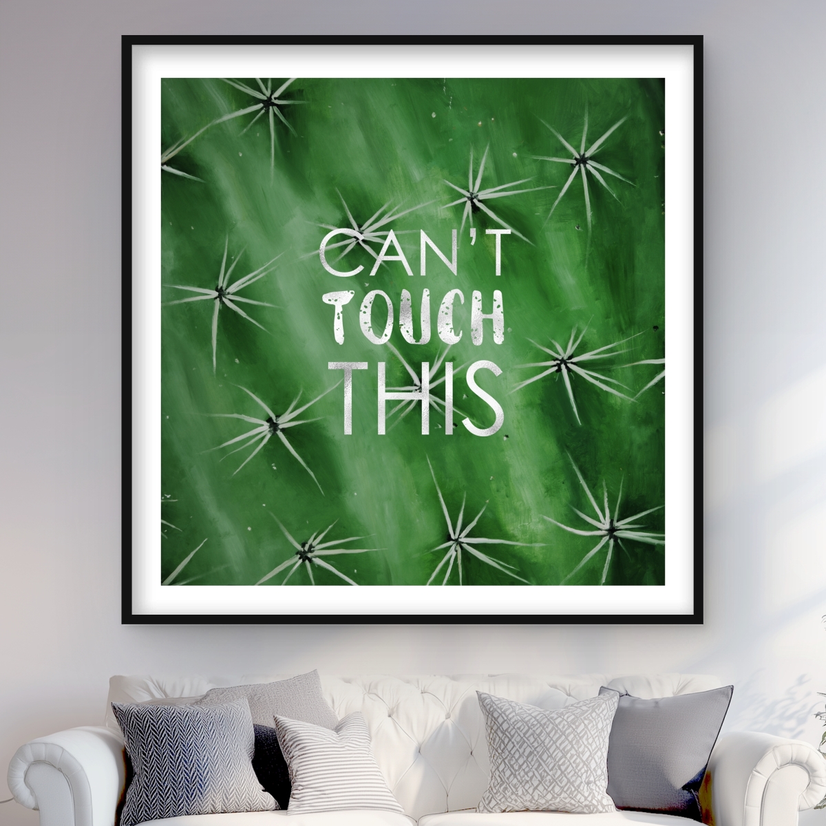 C1FM4848KZSCM7 48 x 48 in. Cannot Touch This - Exotic Office Framed Matted Print - Decor