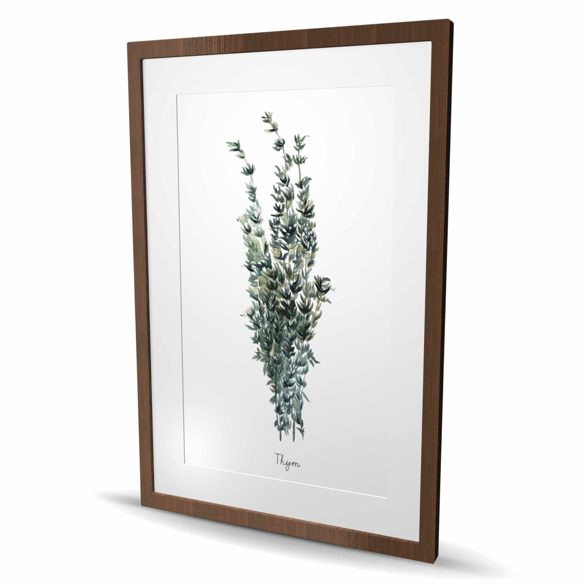 C1FM2436J29Q93 24 x 36 in. Thyme Leaves Bundle - Framed Matted Kitchen Decor Print